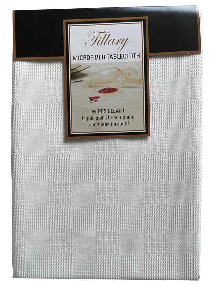 Tillary White Microfiber Tablecloth 52"x70" Oblong - Image 2 of 2