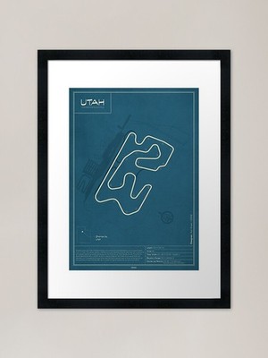 Utah Motorsport Bauplan Poster F gerahmt Wandbild Poster Leinwanddruck Bild