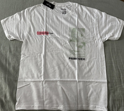Primitive Skateboarding Apparel OPTICAL Men's White T-shirt Size Large~NWT