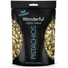 Wonderful Pistachios, In-Shell Roasted Lightly Salted Pistachios, 16 Ounce Bag
