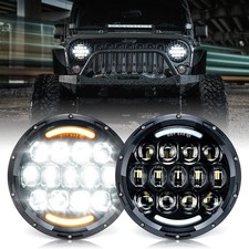 Xprite 105W LED Wrangler Headlights, 7 Inch Round Headlamp Replacement with H...