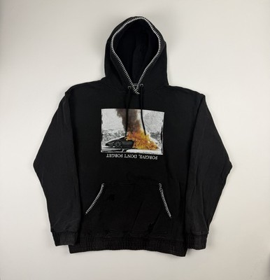 Maniere De Voir Graphic Black Distressed Pullover Hoodie Sweatshirt 12 Sold Out