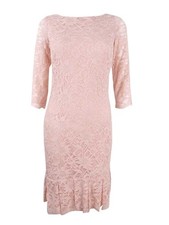 Calvin Klein Women's  Lace Pleated Sheath Dress (6, Blush) 190466838320