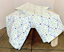 Pottery Barn 100 Cotton Pillowcases Blues  Green Standard Size Set Of 2