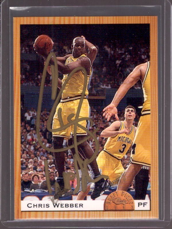 CHRIS WEBBER 1993 94 Classic Draft Picks Gold Ink Rookie RC Autograph Auto