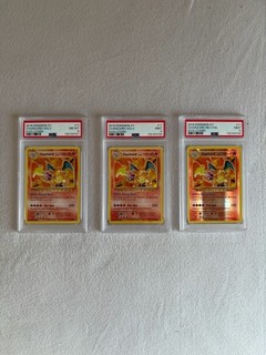 3x Pokemon Evolutions Holo Charizard Trio PSA8 / PSA9 / PSA9