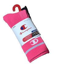 Champion Youth Crew All Sport Socks Girls Size 10.5k - 4Y moisture wicking