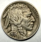 1938 -D Buffalo 🦬 Indian Head Nickel 5c Very Fine 5 Cent US Coin - 3404