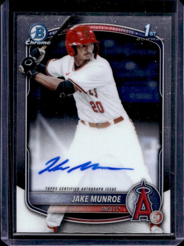 2025 Bowman Draft Jake Munroe Chrome Auto Autograph 1st Prospect #CPA-JMU Angels