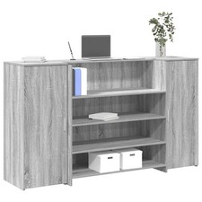 Banco Reception Rovere Fumo 200x50x103,5cm in Legno Multistrato vidaXL