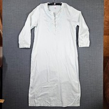 Oscar De La Renta Nightgown Womens Small White Long Sleeves Sleepwear Vintage