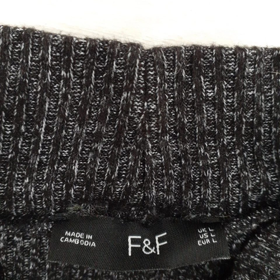 F&F Boxy Pullover Jumper Size L 14-16 Charcoal Black Stretch Long Sleeve Winter - Image 2 of 4
