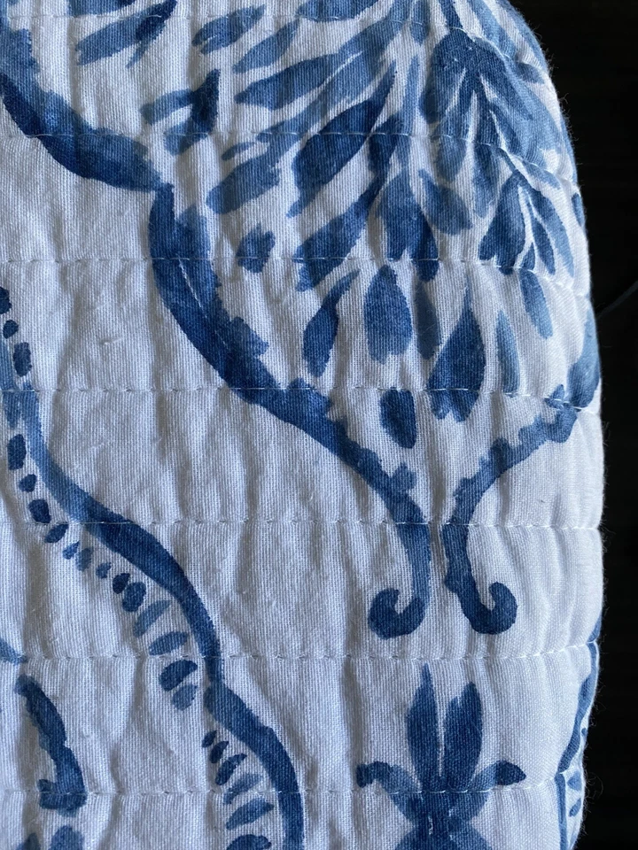 Sigrid Olsen King Size Quilt Blue White Reversible All Cotton Fresh Design NWT - Image 4 of 4