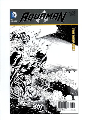 AQUAMAN #16 Vol.7 Wraparound B&W VARIANT  DC Comics 2013 Sleeved & Boarded