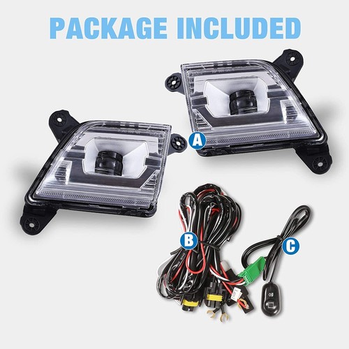 Fog Lights For 2019-2022 Chevy Silverado 1500 2500HD 3500HD LED w/ Wiring+Switch - Picture 3 of 13