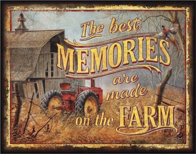 Desperate Enterprises Farm Memories Tin Metal Signs Home Décor 8x12