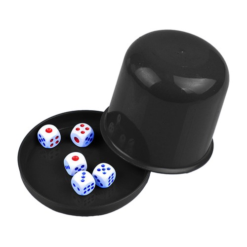 Dice Cup Set with Lid Dice & Cup Set Dice Shaker Cup for Bar Parties Game BLACK - Picture 3 of 9