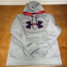 Under Armour Hoodie Mens Small Gray Pullover Long Sleeve Cold Gear