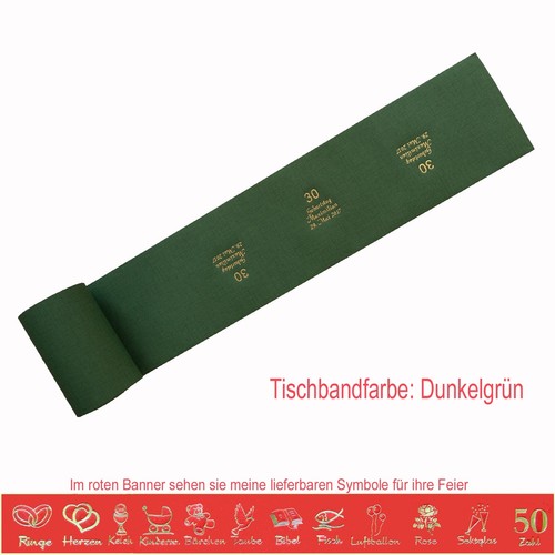 5m Tischband Kommunion Jugendweihe Konfirmation Tischdeko NAMEN (zu Servietten) - Bild 3 von 9