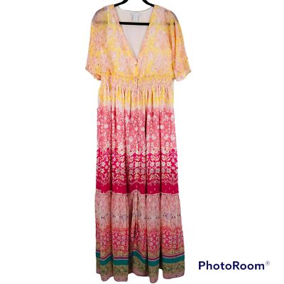 House of Harlow Womens Dress Maxi Smocked Empire Waist X-Small