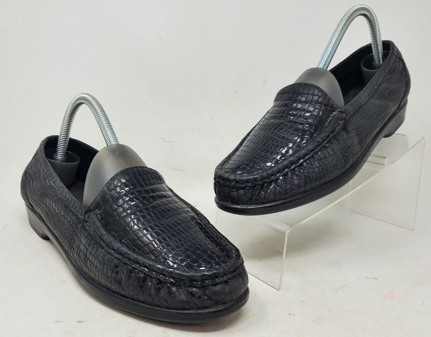 SAS Loafers Size 8.5 M Comfort Moc Slip-On with Croc Print Patent Leather-image