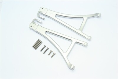 GPM Silver Aluminum Front Lower Suspension Arms for Traxxas E-Revo 2.0 Brushless
