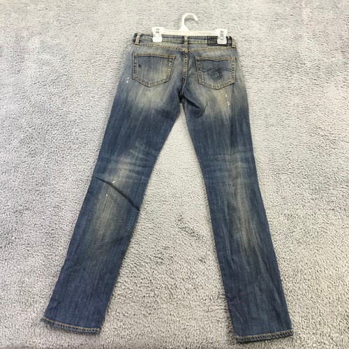 R13 Jeans Womens 26x28 Kate Skinny Denim Pants Paint Splatter Italy Distress Dea - Picture 6 of 11