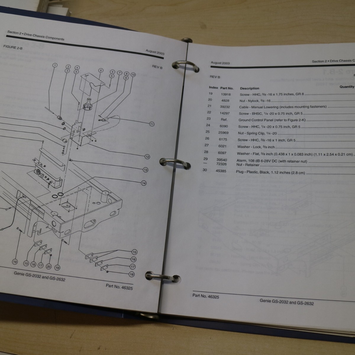 GENIE GS-2032 2632 Parts Manual Scissor lift book catalog 2003