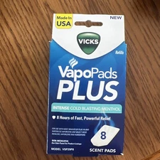 Vicks VapoPads Plus Refills 8 Scent Pads Intense Cold Blasting Menthol VSP29P8