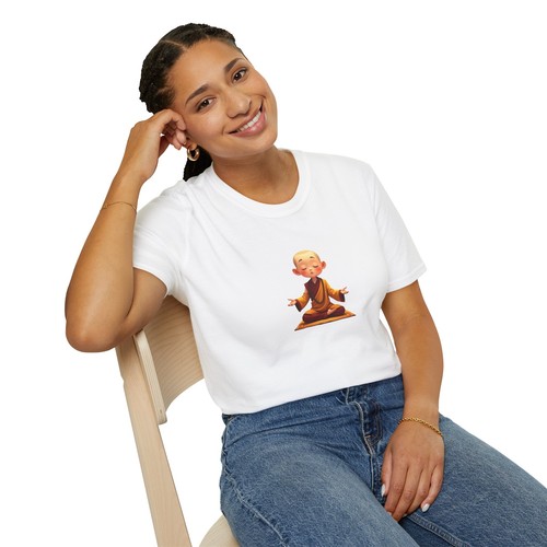 Mindfulness Meditating Monk T-Shirt, Yoga, Meditation, Tee, Gift, Relaxation, - Picture 11 of 11