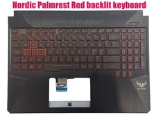 Nordic Palmrest 4pin Red backlit keyboard for Asus FX505G FX505D FX505DD FX505GM