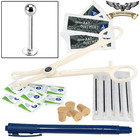 Labret Mini Body Piercing Kit - Flat Back Barbell Jewelry (Pierce 5 Pieces)
