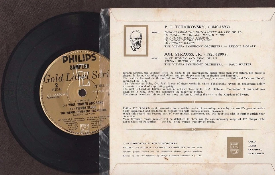 Philips Sampler, Tchaikovsky, Strauss, Moralt - 7" picture sleeve single 45rpm - Image 2 of 2
