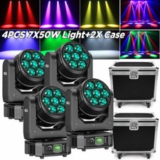 7X50W LED Zoom Moving Head Stage Light RGBW DMX Beam DJ Wash Lighting