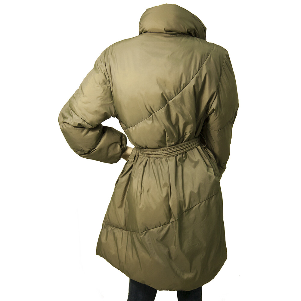 MARIDO Khaki Womans Quilted Puffer Long 