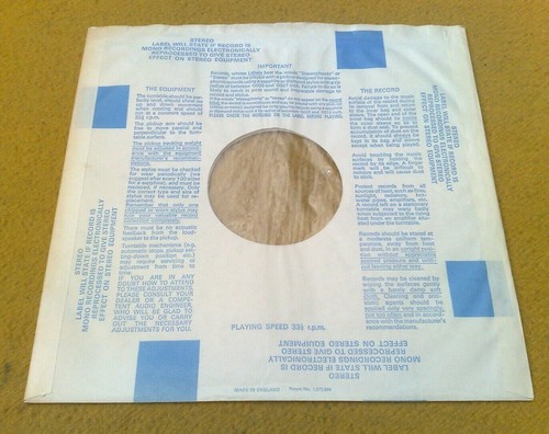 UK DECCA GROUP LP INNER EARLY 70'S STEREO INNER NO DATE CODE PEEPHOLE FRIENDLY - Picture 2 of 2