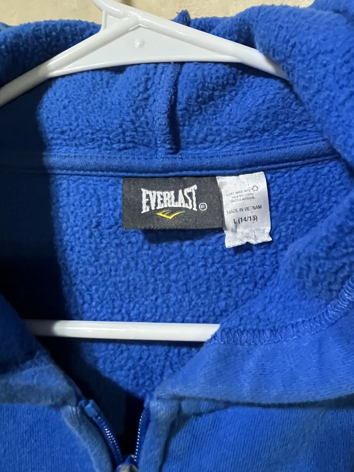 Suéter Everlast Niños Grande 14/15 Azul Cremallera Completa Sudadera con Capucha Manga Larga Foto 3 de 4