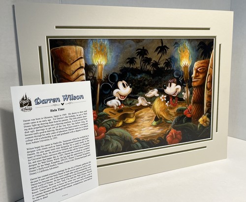 2013 DISNEY's "Festival of the Masters" MICKEY & MINNIE MOUSE LUAU PRINT - Picture 4 of 8
