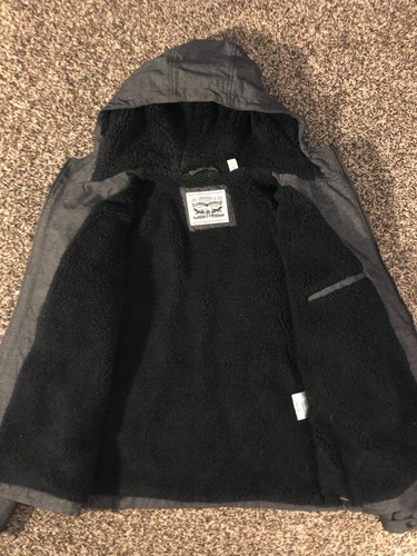 Mens Large Levis Sherpa Lined Hooded Soft Shell Utility Jacket Graphite Gray - Picture 6 of 14