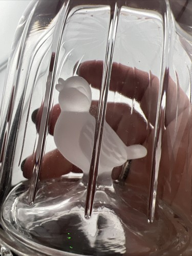 Hofbauer Byrdes Crystal Bird in Birdcage lead Crystal Figurine Paperweight - Picture 7 of 7