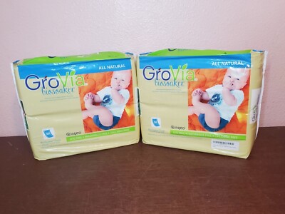 (2) GroVia Disposable BioSoaker Pads for Baby Cloth Diapering 50 count Exp 2018