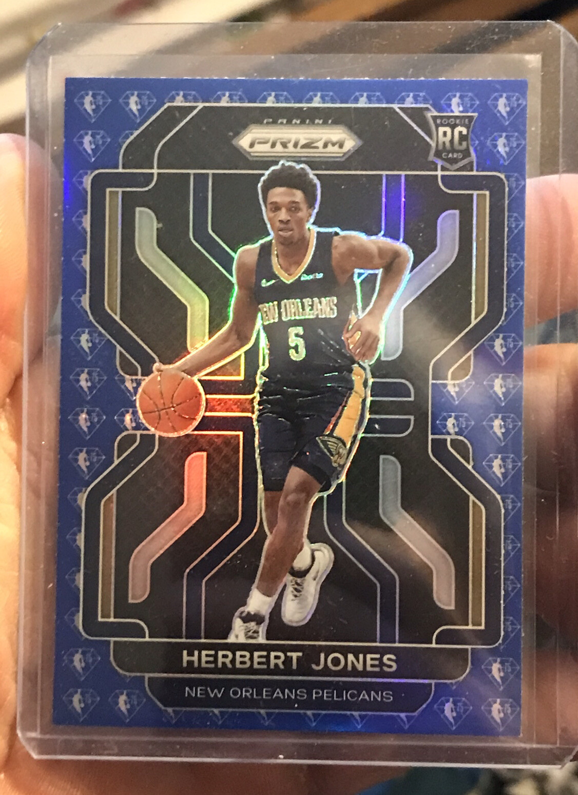 2021-22 Panini Prizm NBA HERBERT JONES BLUE 75TH ANNIVERSARY RC Rookie #329