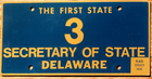 Item photo. Show Listing Details page. Listing Delaware License Plate Number 3 Tag