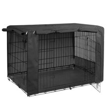 HiCaptain Folding Metal Dog Crate Cover for 36 Inch Wire Pet Cage Black