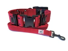 M1-K9 Big Military Dog Collar, Adjustable 16"-26" Inches, Marine Corps Red