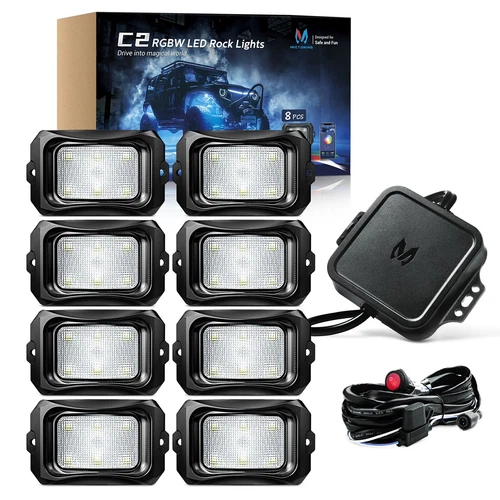 MICTUNING RGBW LED Rock Lights - 4-16 Pods Multicolor Offroad Neon LED Light Kit