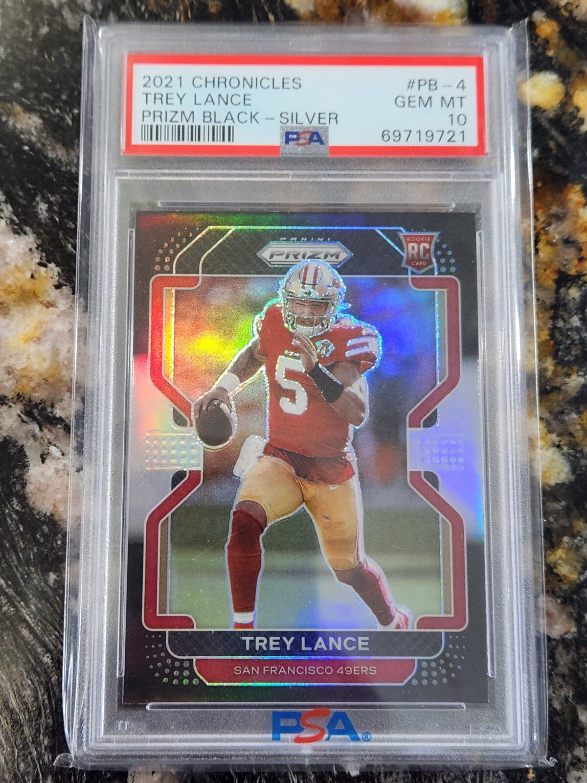 2021 Trey Lance RC #PB4 Chronicles Prizm Black Silver Psa 10 Gem Mint *