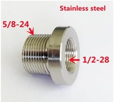 1/2x28 to 5/8x24 Stainless Steel Thread Adapter