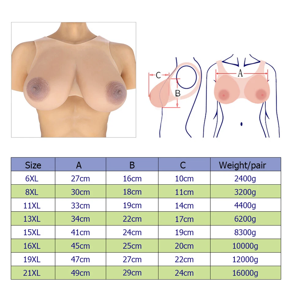 IVITA 6XL 2000g New Design Realistic Full Silicone Breast Forms For Drag Queens - Image 4 of 4