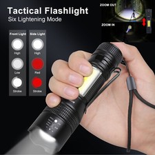 Small Pocket LED Tactical Flashlight,EDC Torch with COB Light,6Model,Zoomable